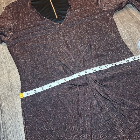 Ted Baker Dafney Metallic Long Sleeve Midi Dress 4 Us M $295 Twist Copper Brown - Picture 11 of 13